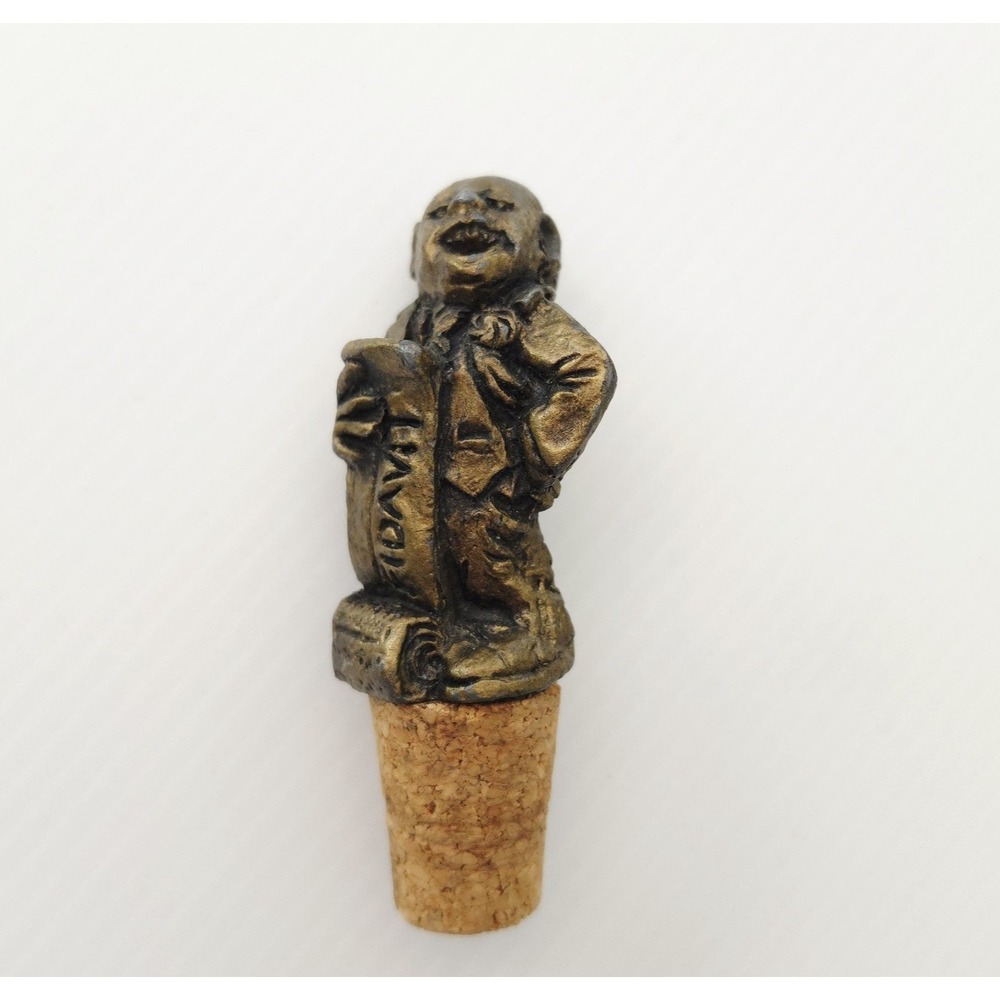 Vintage JDR Pewter‎ Lawyer Cork Stopper Wine Bottle Topper Figural Sculpture
